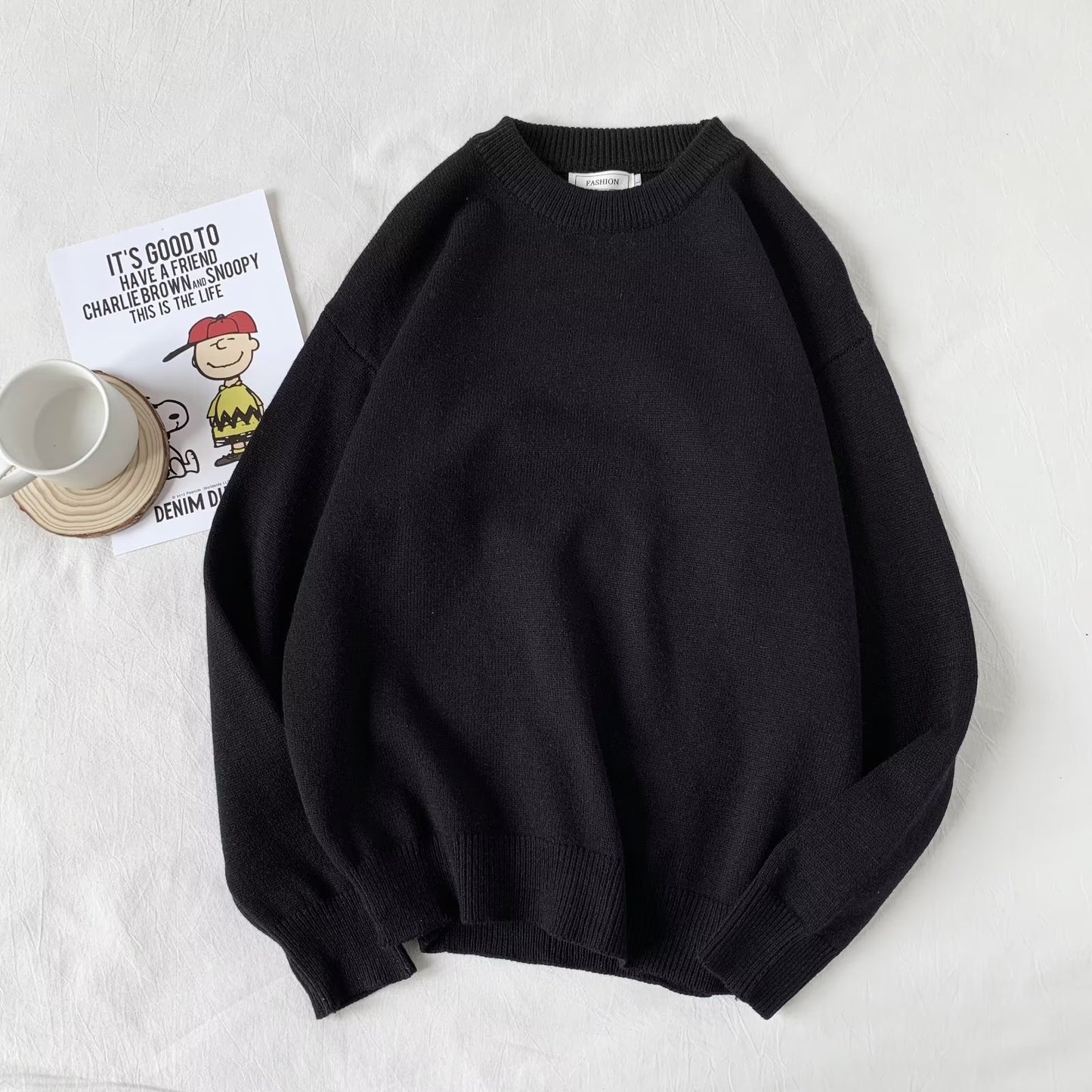 Round Neck All-matching Men's Loose Casual Sweater