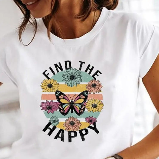 Women's Fashion Printed Short-sleeved T-shirt