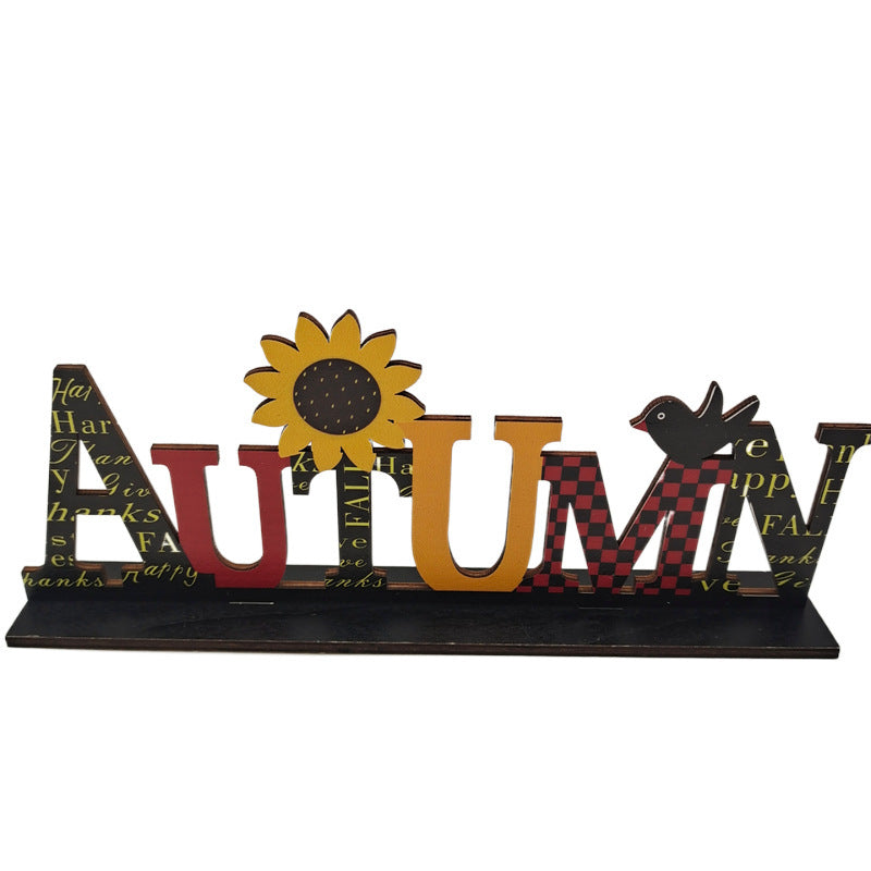 Thanksgiving Wooden Fall Signs Table Decorations Harvest Party Fall Table Centerpieces Autumn Wood Ornaments For Dining Table