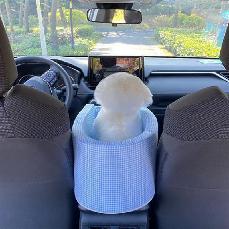 Asiento de coche para perros portátil con Control Central, transportadores antideslizantes para perros, caja de reposabrazos para coche, cama elevadora para mascotas pequeñas de viaje