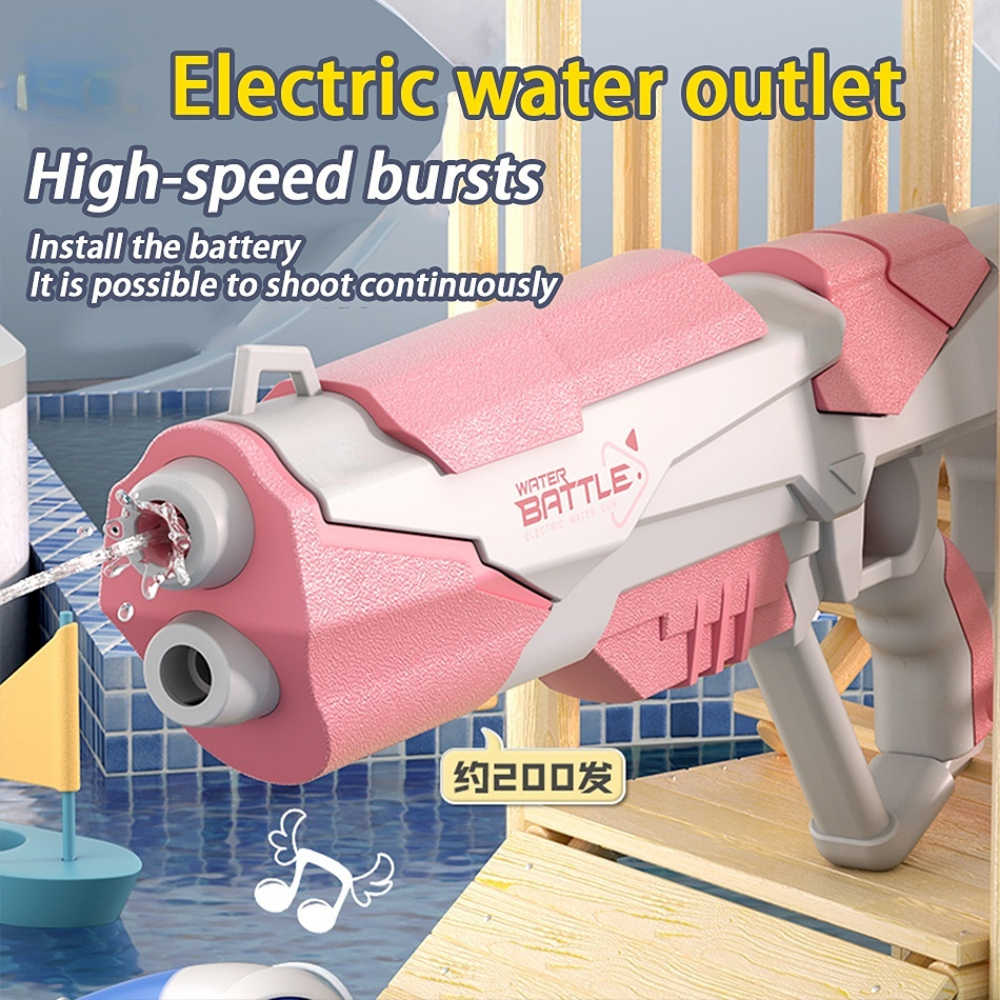 Pistola de agua espacial eléctrica automática con absorción de agua, juguete para pelear agua, playa al aire libre, piscina, juguetes de baño para niños, regalo para chico