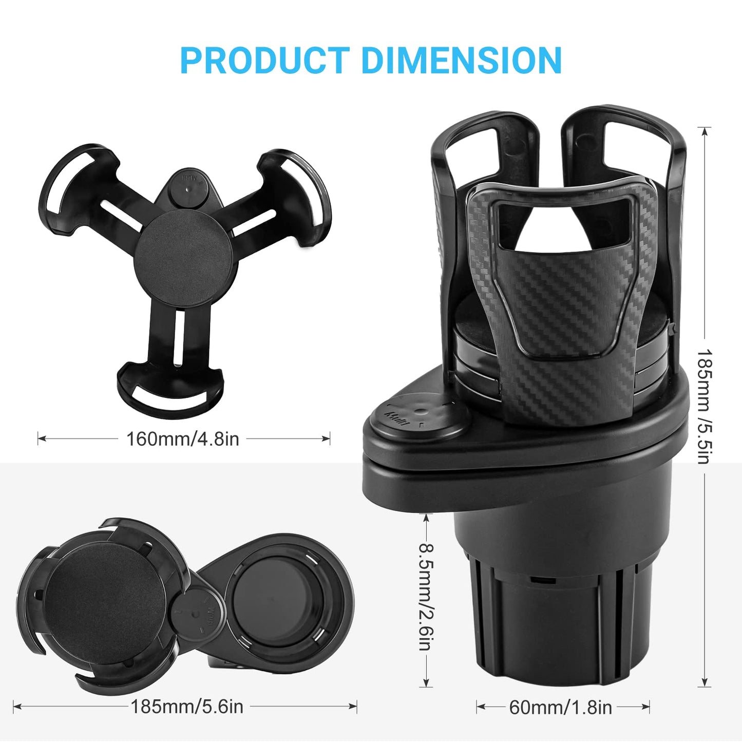 Soporte para botella de agua de coche, soporte para vasos giratorio de 360 ​​grados, gafas de sol, organizador de teléfono, almacenamiento, accesorios de Interior de coche