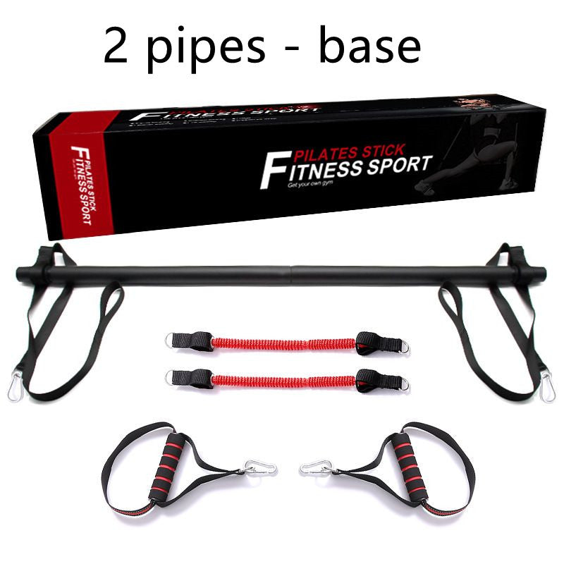 Kit de barra de Pilates con bandas de resistencia, equipo portátil de entrenamiento para gimnasio en casa, barra y bandas de ejercicios de fusión estiradas perfectas