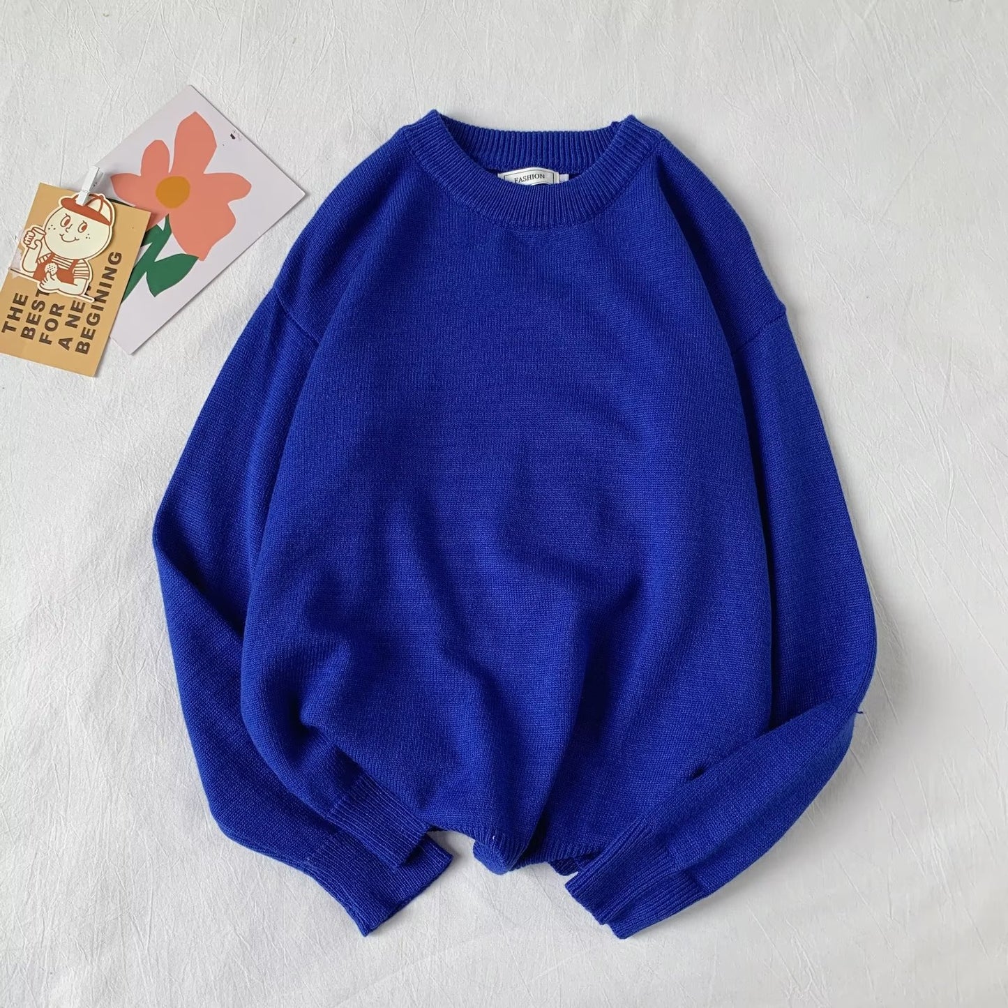 Round Neck All-matching Men's Loose Casual Sweater