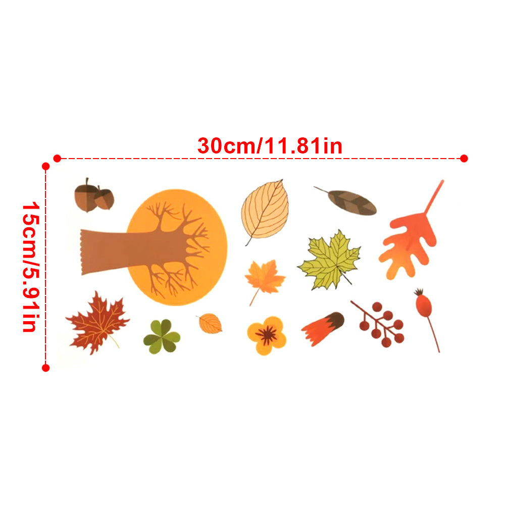 Autumn Maple Leaf Window Sticker Thanksgiving Window Sticker Maple Leaf Turkey