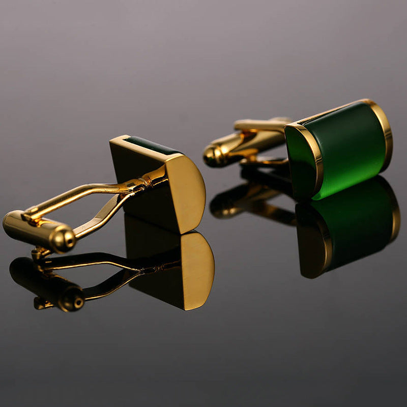 Fashion Emerald Green Opal Cufflink