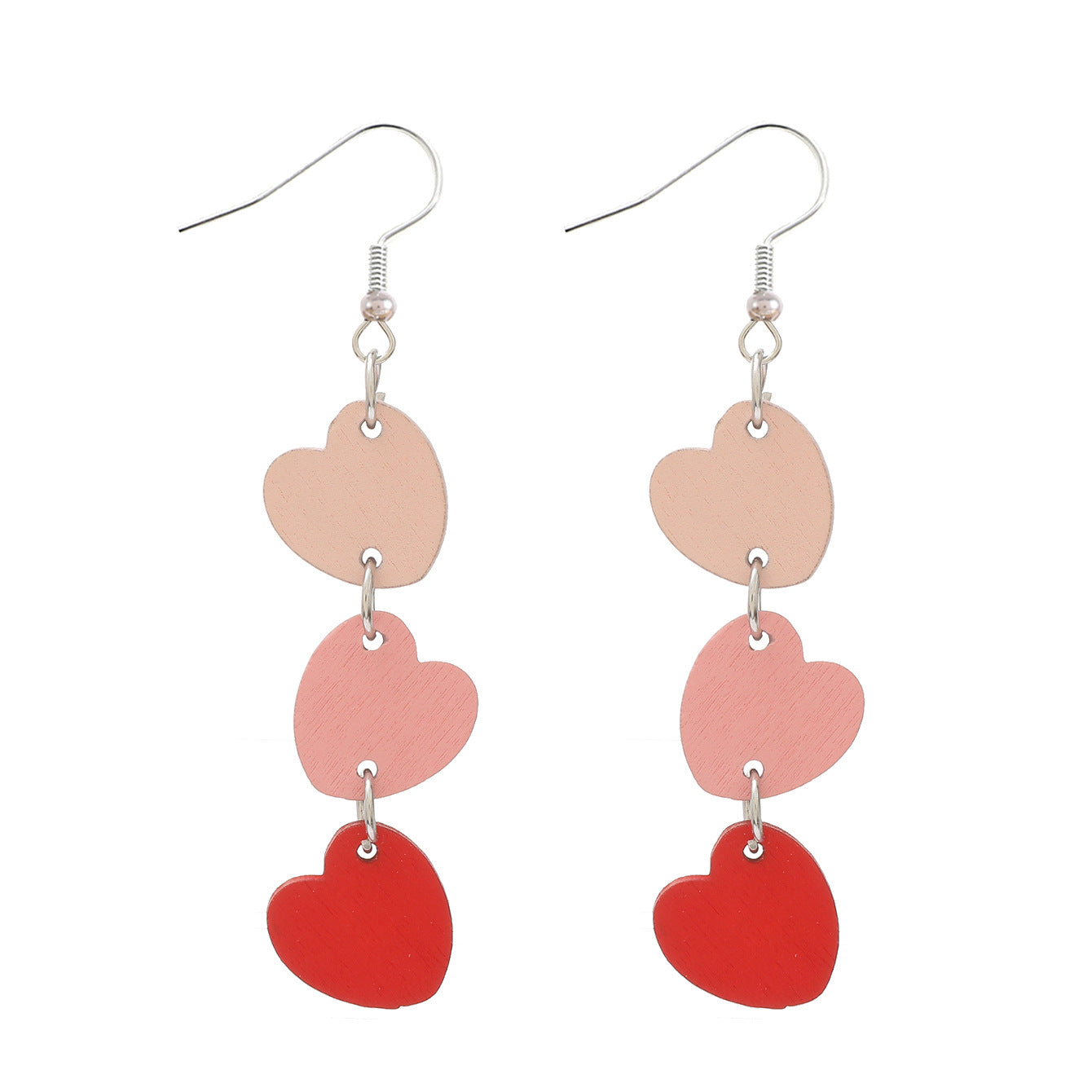 Pendientes de corazón de amor multicapa de San Valentín Letras inglesas