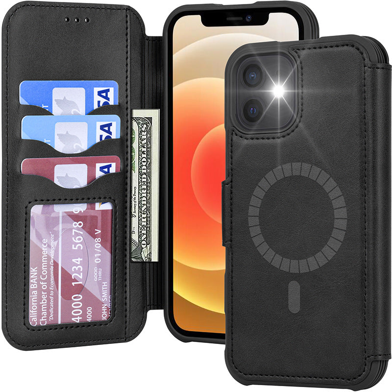 Funda magnética para teléfono Funda para teléfono con tarjeta plegable