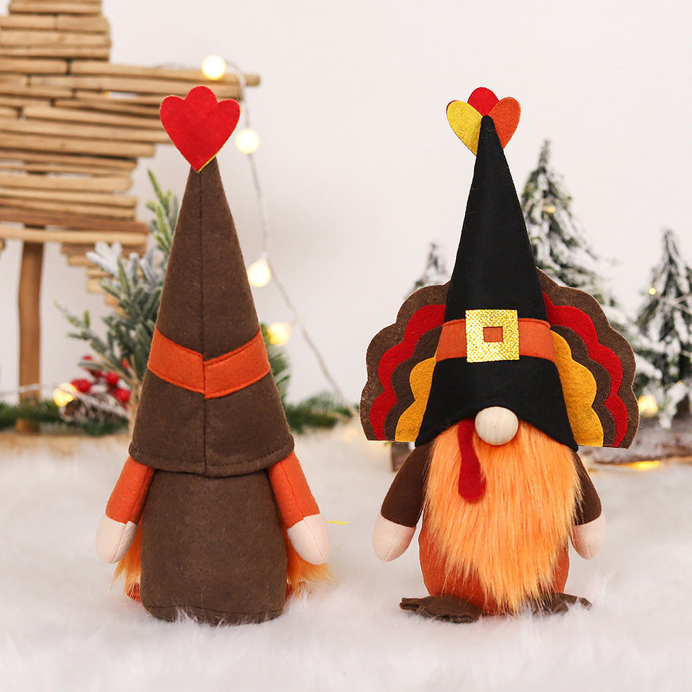 Thanksgiving Turkey Doll Ornaments Faceless Doll Scene Atmosphere Decoration Supplies