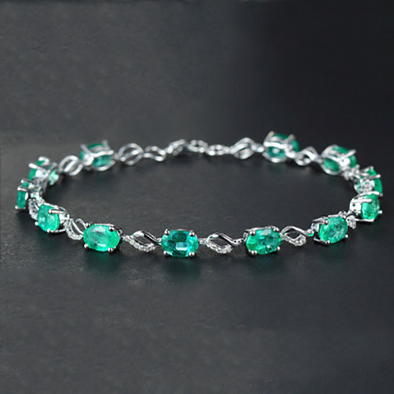 Creative Emerald Bracelet Emerald Silver Jewelry