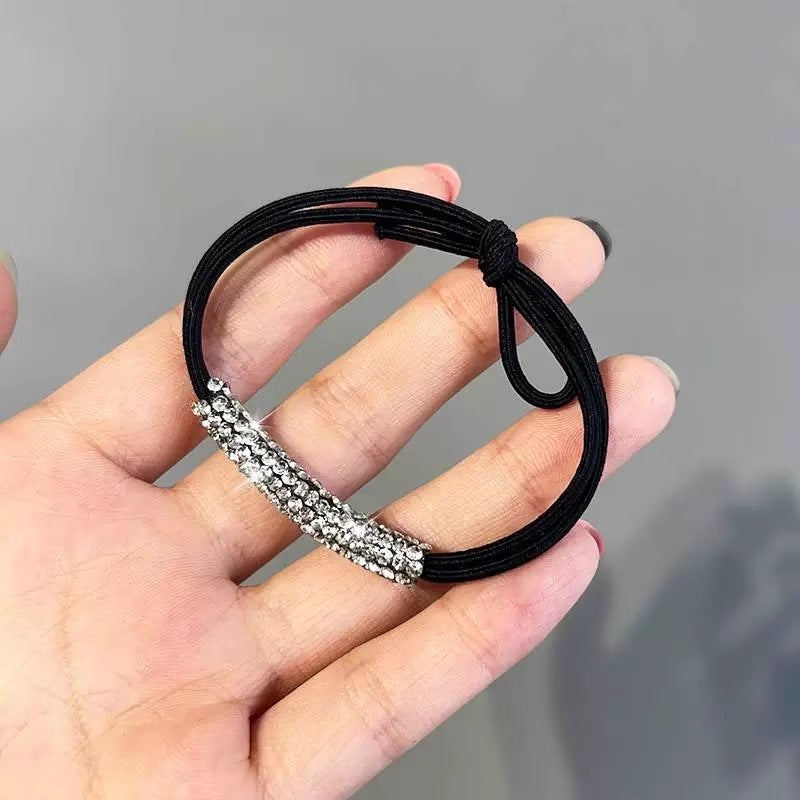 Women's Ponytail Hair Ring Crystal Hair Accessories Half Hair Elastic Diamond