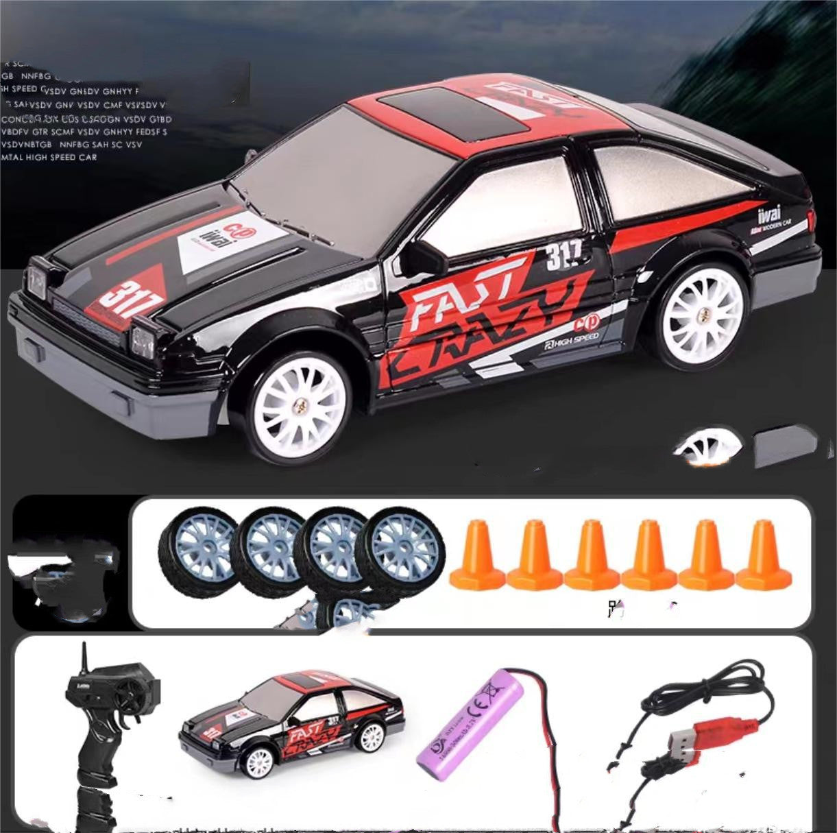 2,4G Drift Rc Car 4WD RC Drift Car Toy Control remoto GTR modelo AE86 vehículo RC coche de carreras juguete para niños regalos de navidad