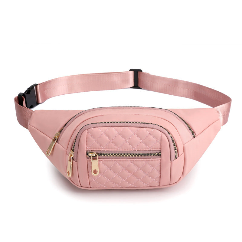 Bolso bandolera de nailon de color liso para mujer, bolso de cintura multifuncional