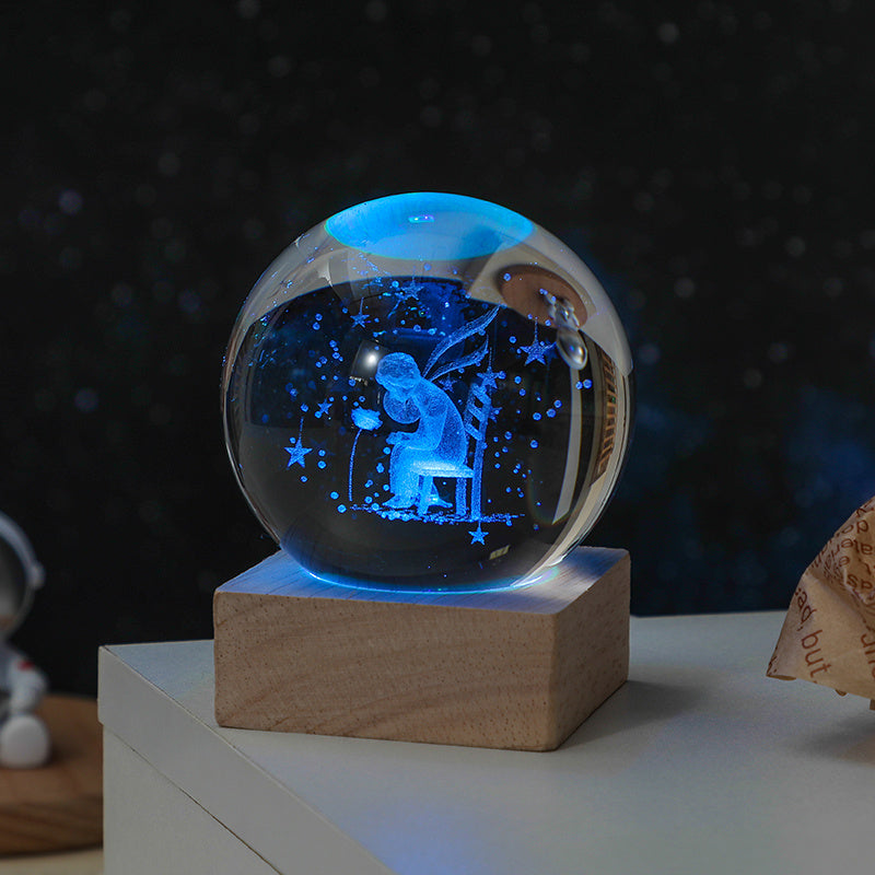 Luminous Crystal Ball Small Night Light Cure Computer Desktop Ornaments